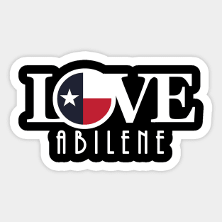 LOVE Abilene (long white text) Sticker